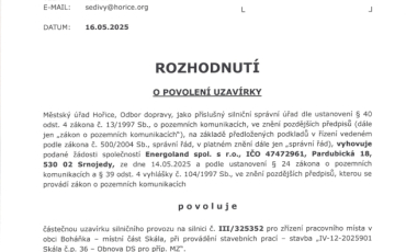 Uzavírka silničního provozu na silnici č.III/325352 od 19.05. do 30.06.2025 (Skála č.p.36)