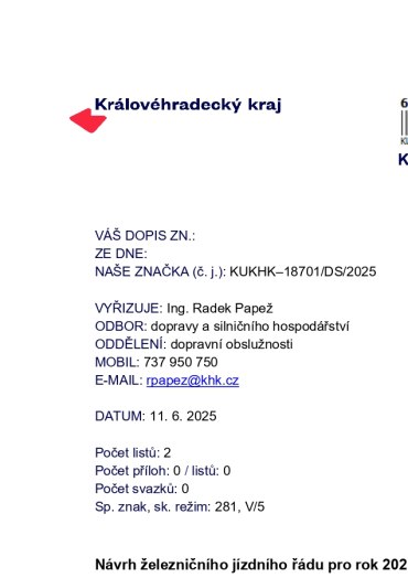 Návrh železničního jízdního řádu pro rok 2026 - výzva k připomínkování do 4.7.2025