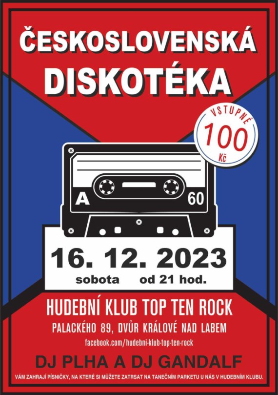 ČESKOSLOVENSKÁ DISKOTÉKA 16.12.2023 - Dvůr Králové