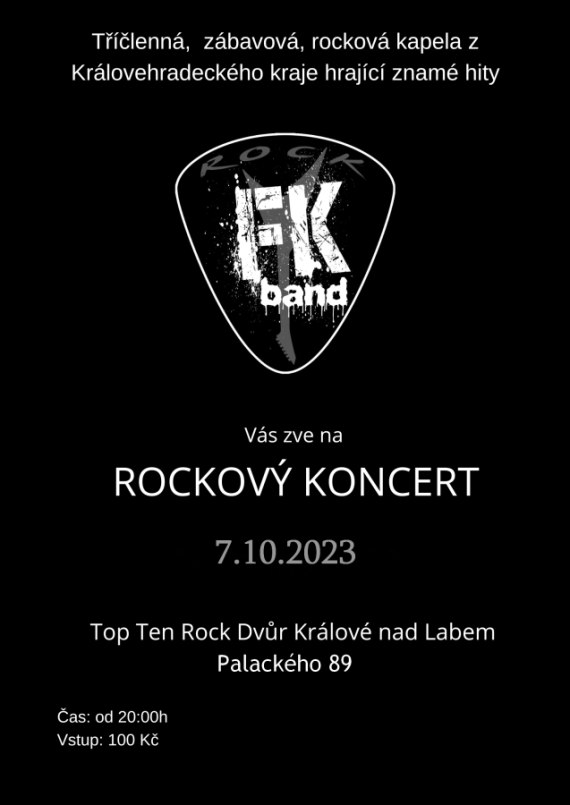 ROCKOVÝ KONCERT 07.10.2023 - Dvůr Králové nad Labem