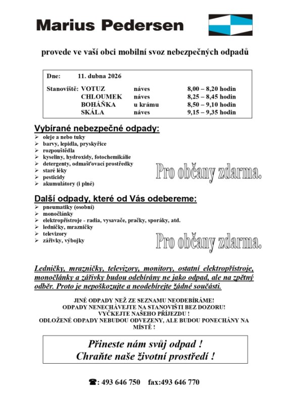 SVOZ NEBEZPEČNÝCH ODPADŮ / 11.04.2026
