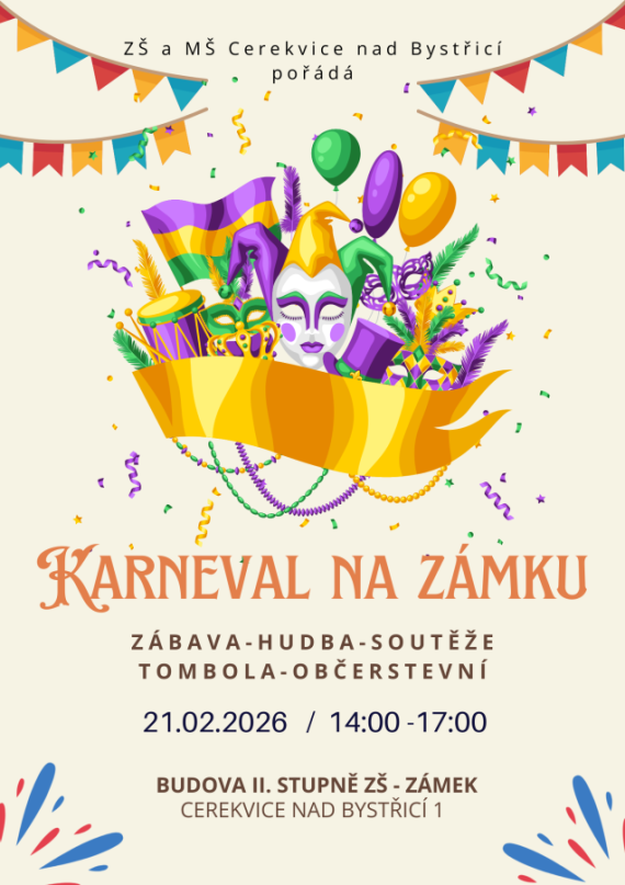 Karneval 21.02.2026 / ZŠ a MŠ Cerekvice nad Bystřicí