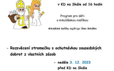 Mikulášská nadílka a rozsvěcení stromku