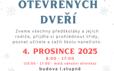 ZŠ a MŠ Cerekvice / Den otevřených dveří 04.12.2025