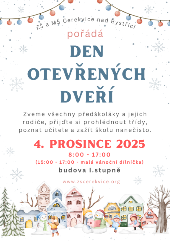 ZŠ a MŠ Cerekvice / Den otevřených dveří 04.12.2025