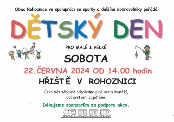Dětský den v Rohoznici / 22.06.2024 od 14:00