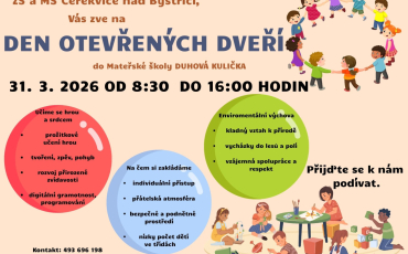 Den otevřených dveří do MŠ Duhová kulička / 31.03.2026