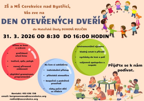 Den otevřených dveří do MŠ Duhová kulička / 31.03.2026