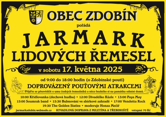 Jarmark lidových řemesel - obec Zdobín 17.05.2025