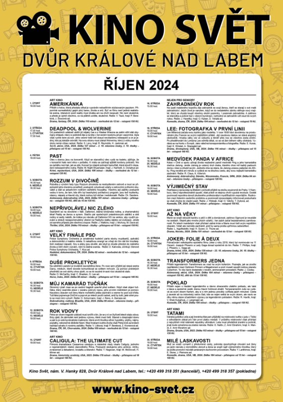 KINO SVĚT / říjen 2024 / Dvůr Králové nad Labem