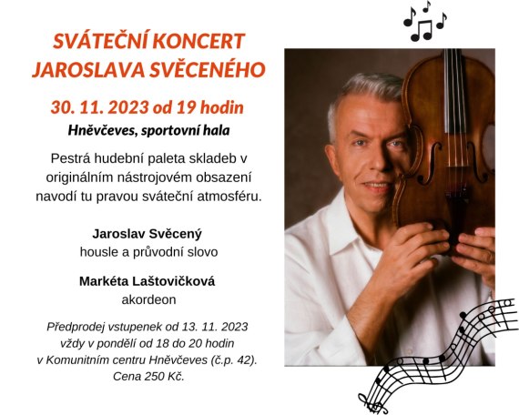 Koncert Jaroslava Svěceného - 30.11.2023 Obec Hněvčeves