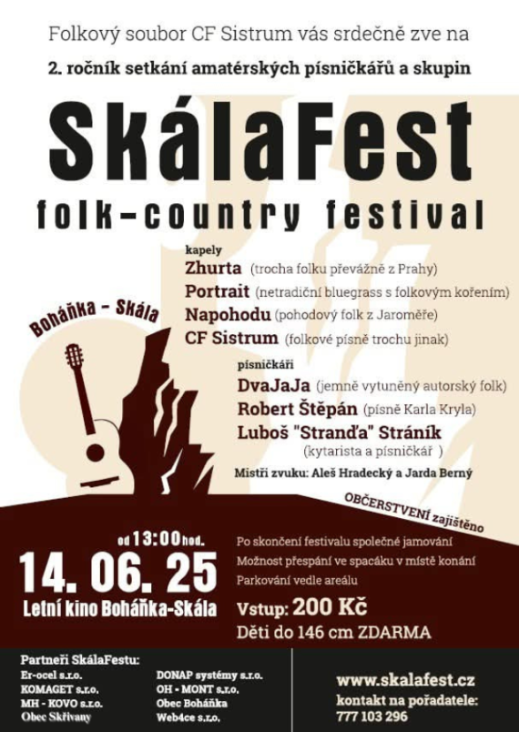 SkálaFest 14.06.2025 od 13:00 hodin - Letní kino Bháňka-Skála