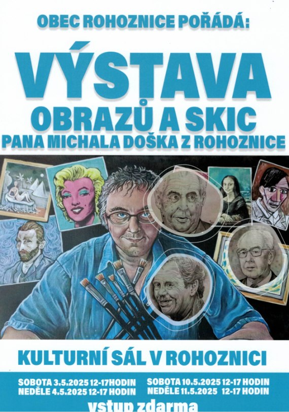 Výstava obrazů - Obec Rohoznice 03.05.-11.05.2025