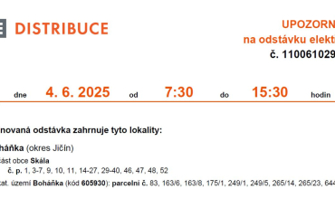 ČEZ - odstávka elektřiny 4.6.2025