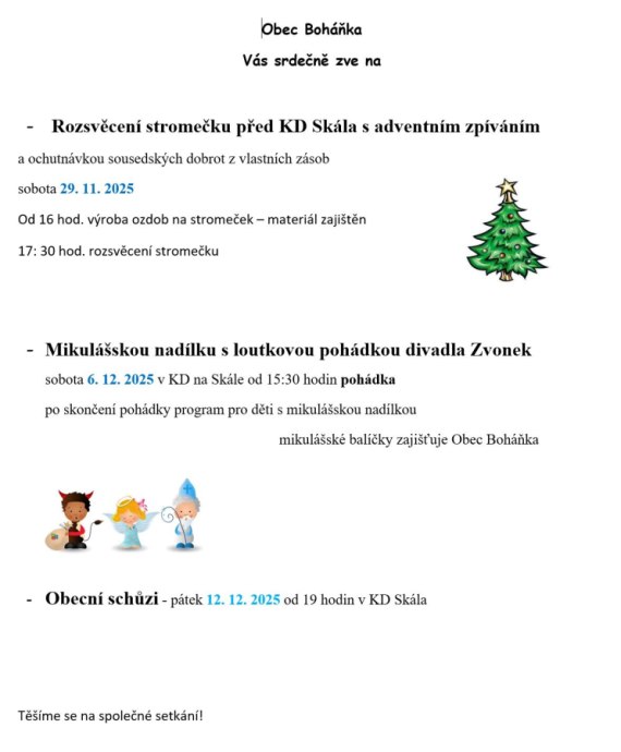 OBECNÍ SCHŮZE 12.12.2025 v KD Skála